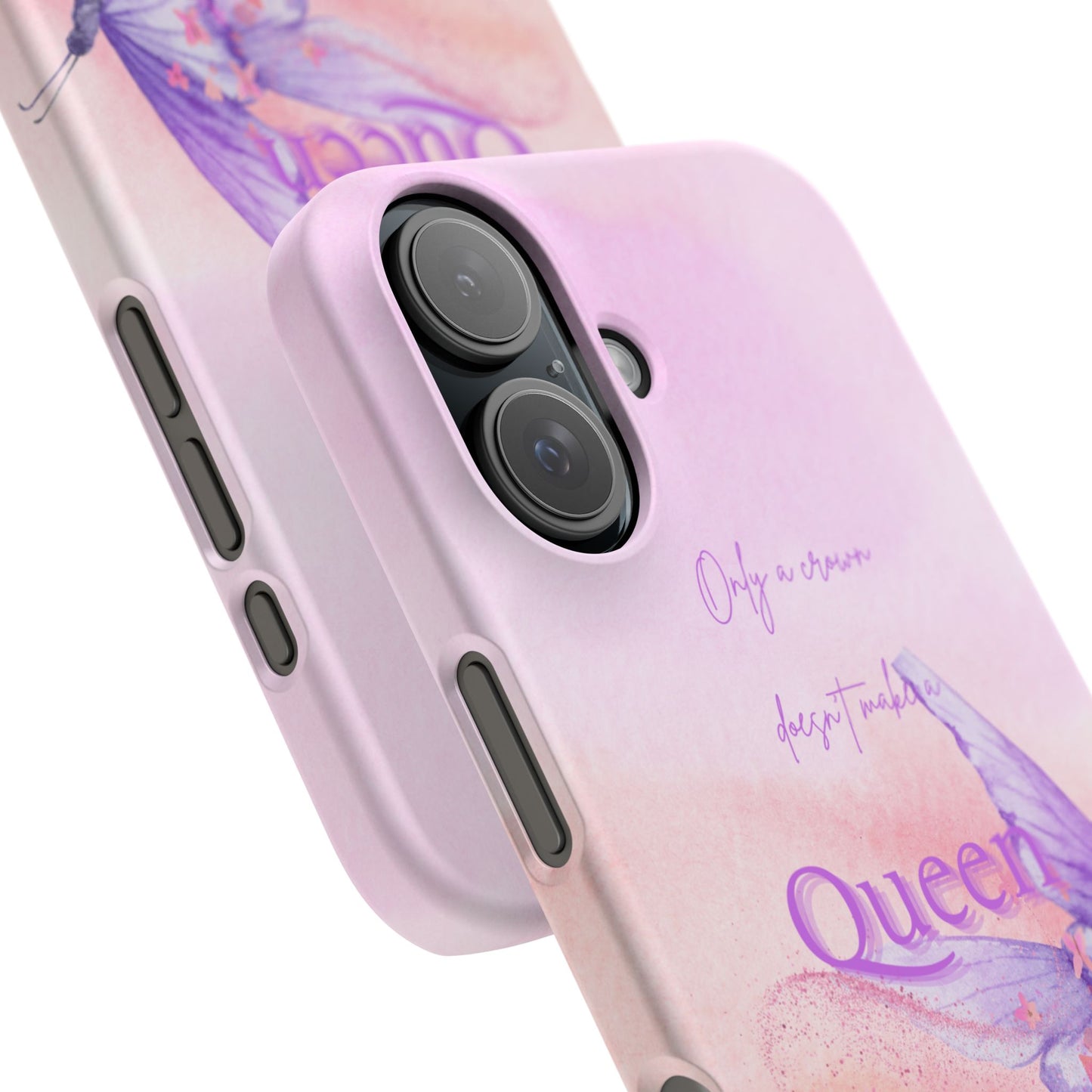 Butterfly Queen Phone Case, Floral Snap Case for Women, Dreamy Aesthetic