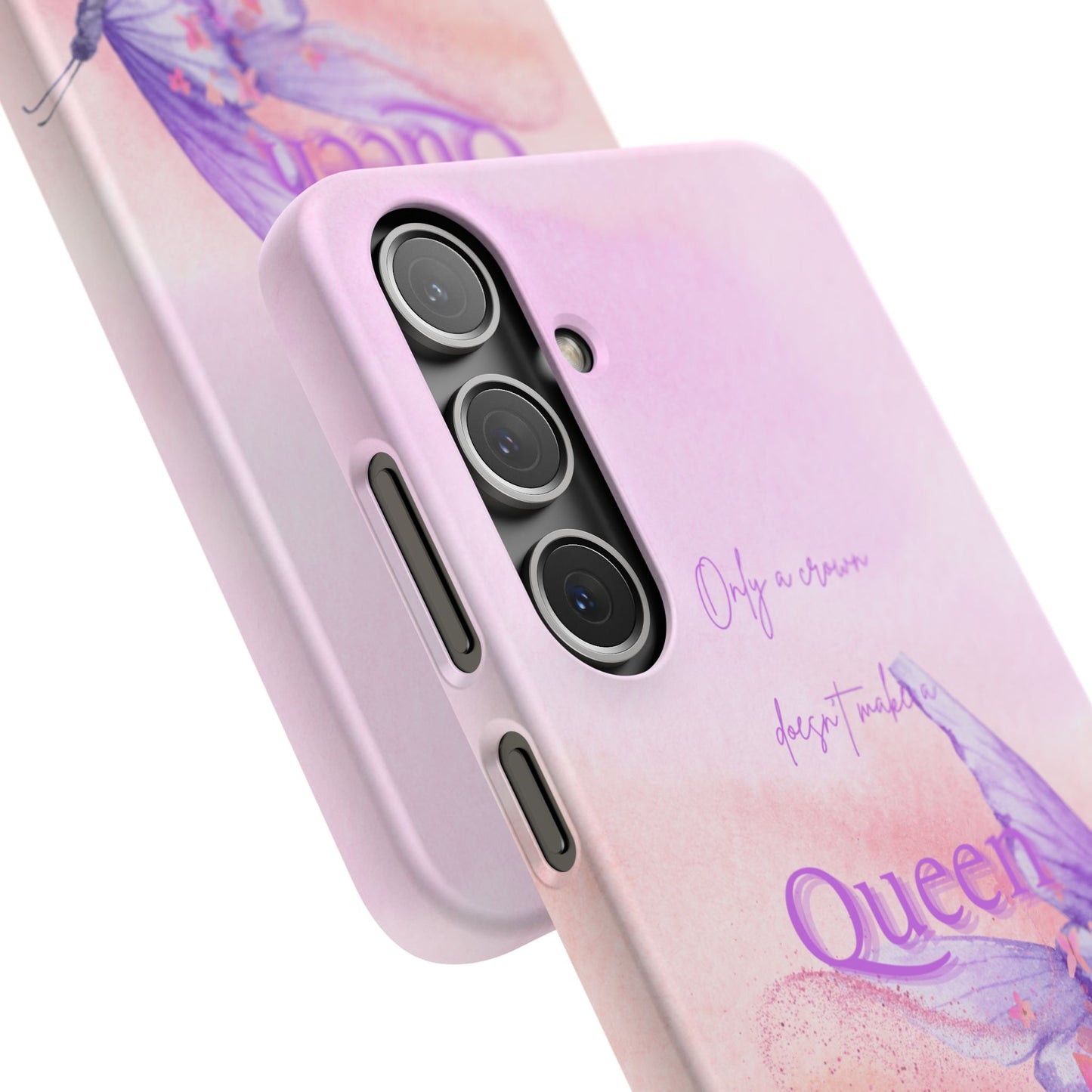 Butterfly Queen Phone Case, Floral Snap Case for Women, Dreamy Aesthetic