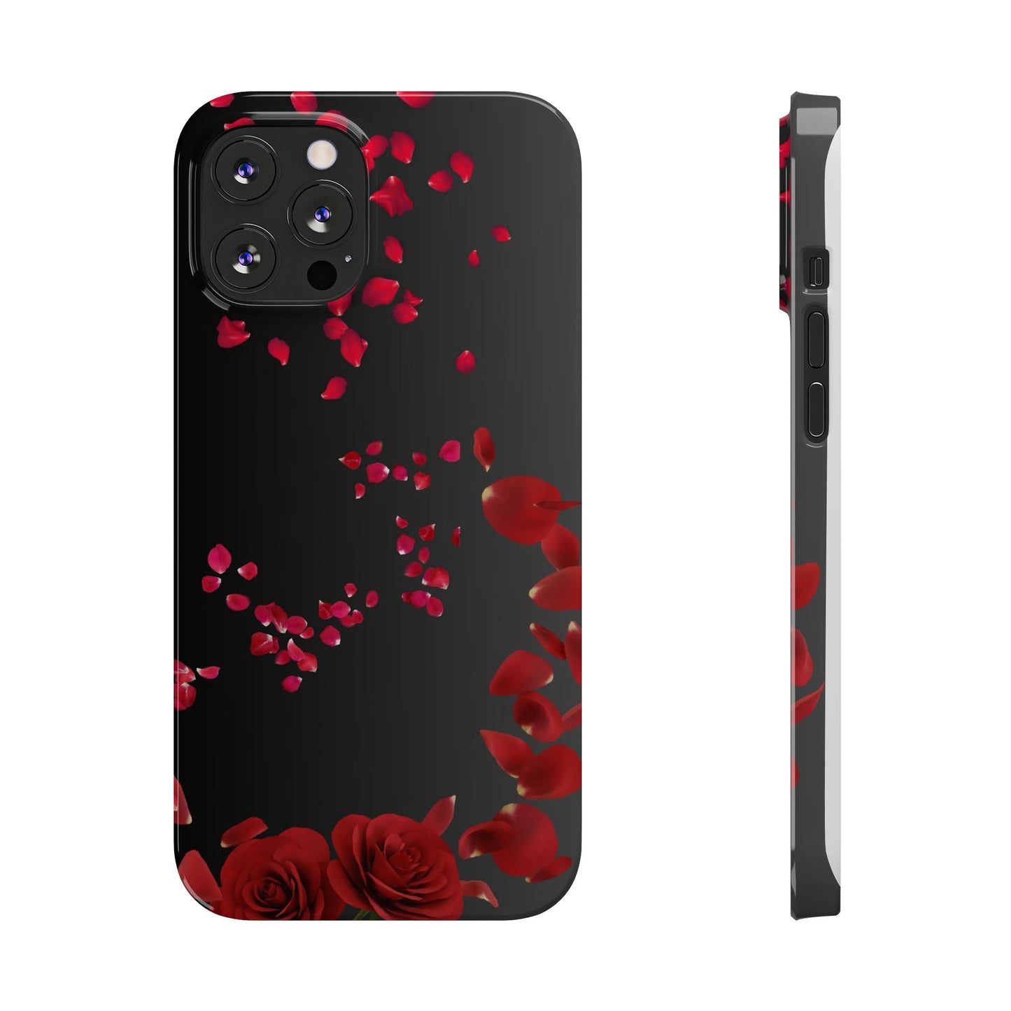 Romantic Rose Slim Phone Case - Floral Design, Love Gift, Phone Accessory, Customizable Cover, Valentine’s Day Present