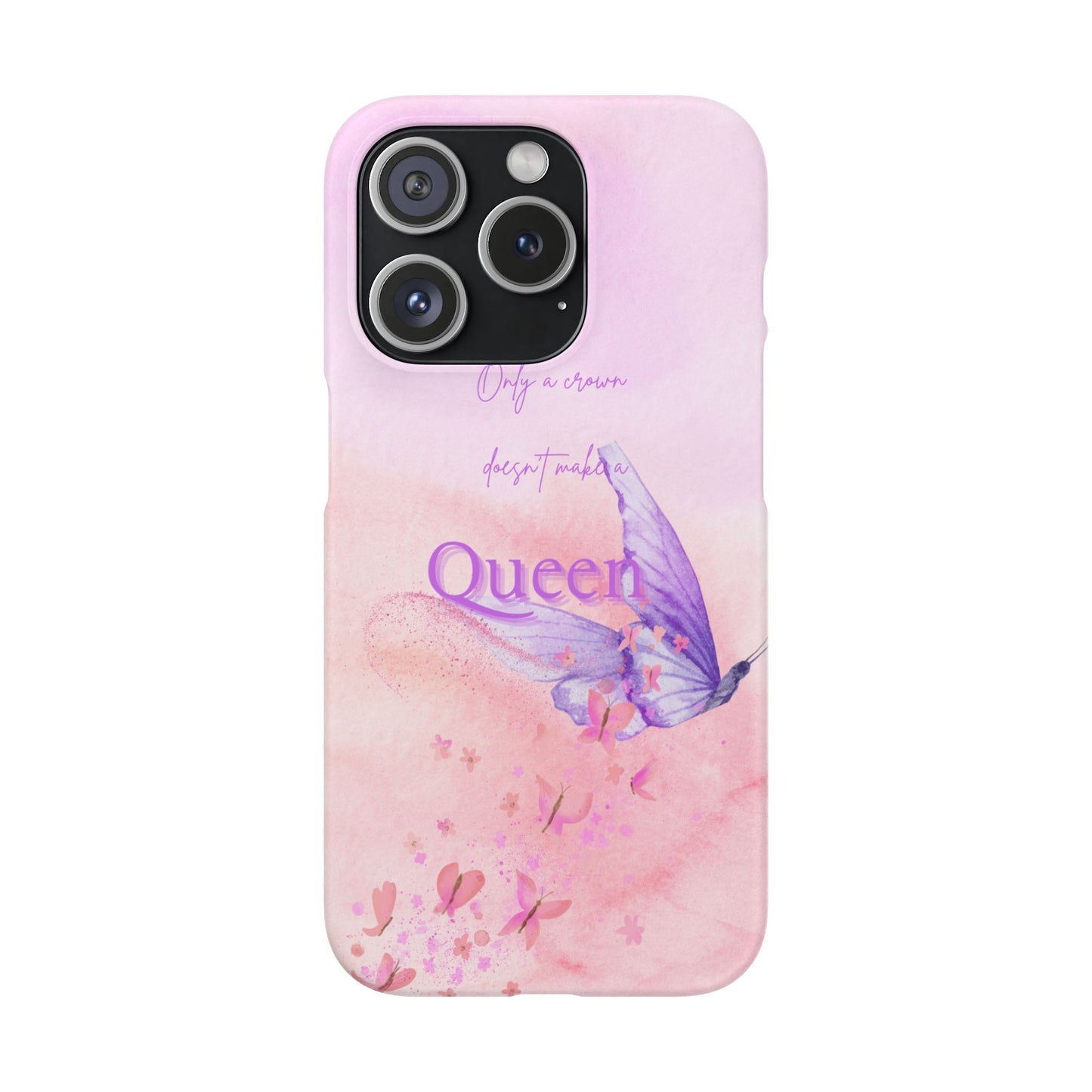 Butterfly Queen Phone Case, Floral Snap Case for Women, Dreamy Aesthetic