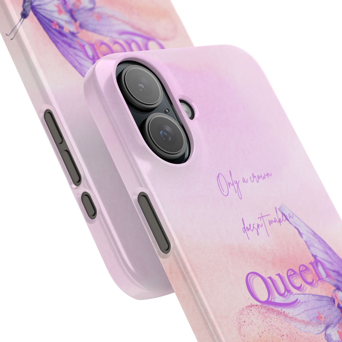 Butterfly Queen Phone Case, Floral Snap Case for Women, Dreamy Aesthetic