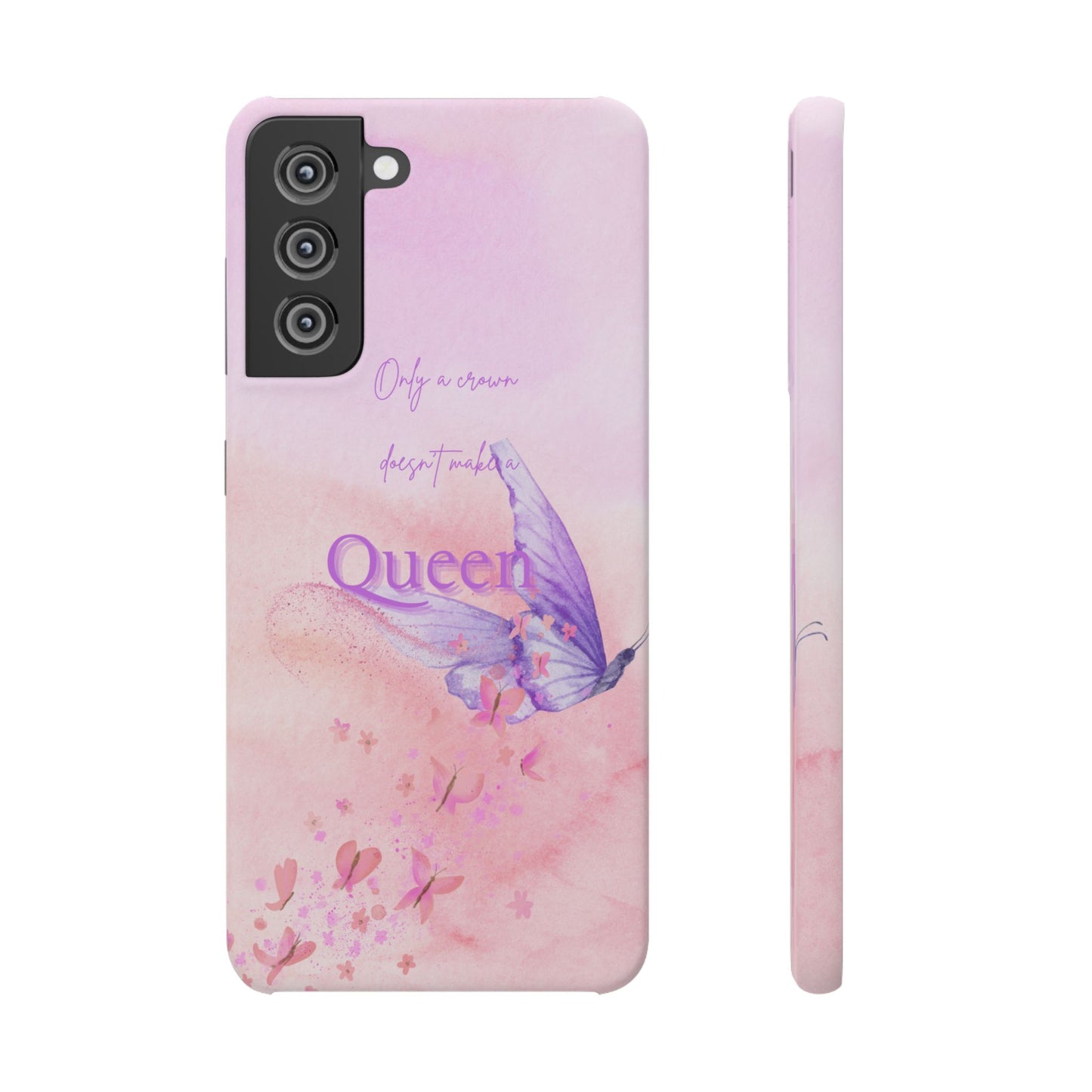 Butterfly Queen Phone Case, Floral Snap Case for Women, Dreamy Aesthetic