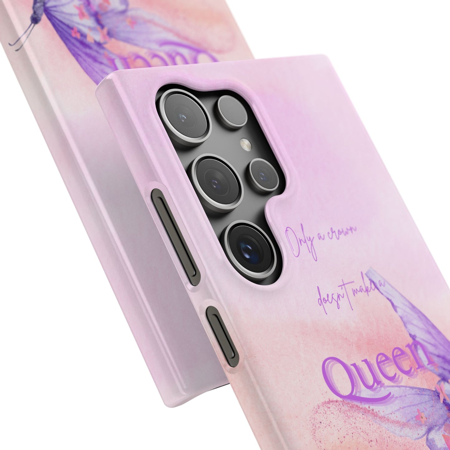 Butterfly Queen Phone Case, Floral Snap Case for Women, Dreamy Aesthetic