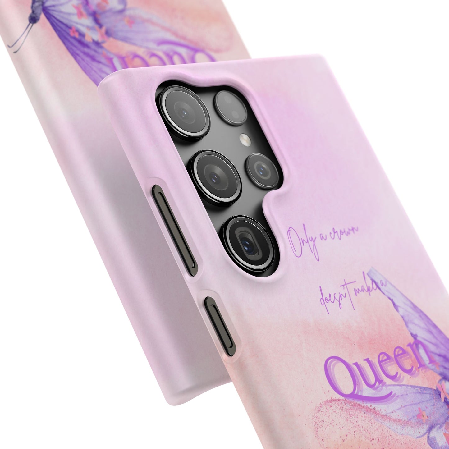 Butterfly Queen Phone Case, Floral Snap Case for Women, Dreamy Aesthetic