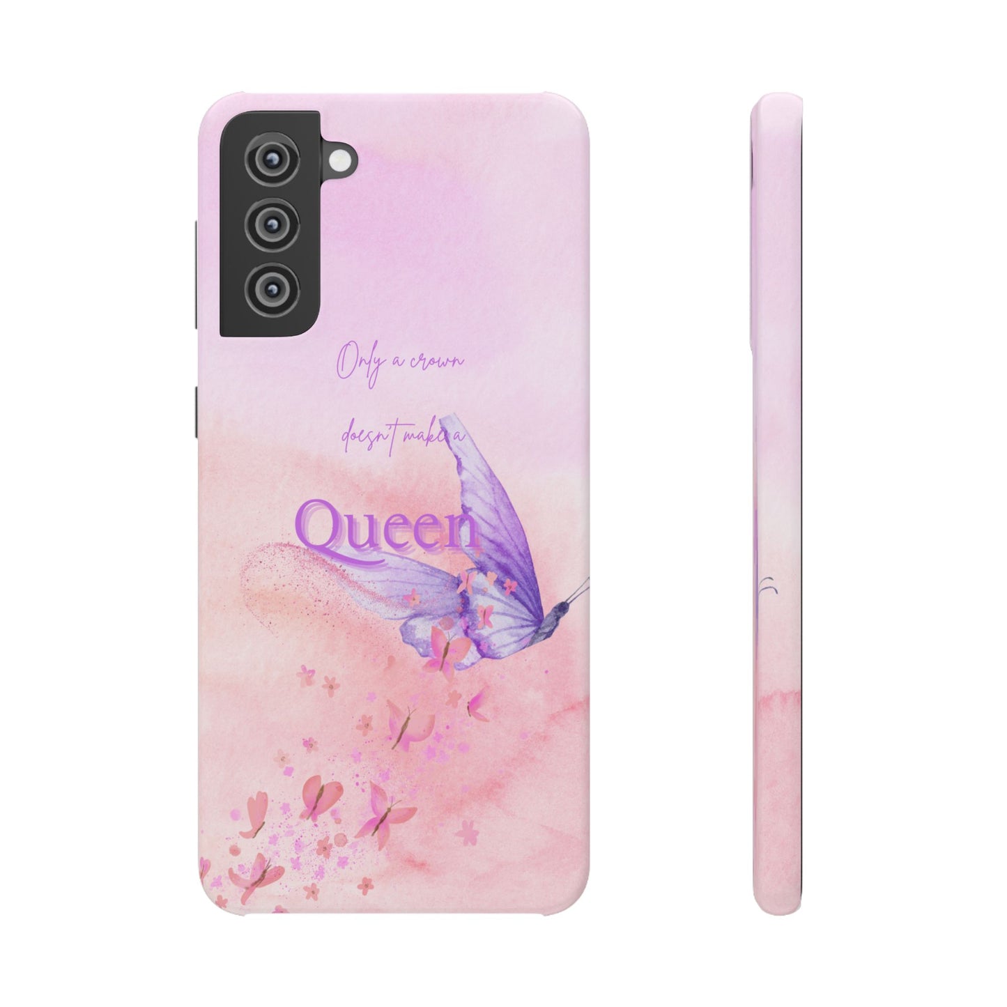 Butterfly Queen Phone Case, Floral Snap Case for Women, Dreamy Aesthetic
