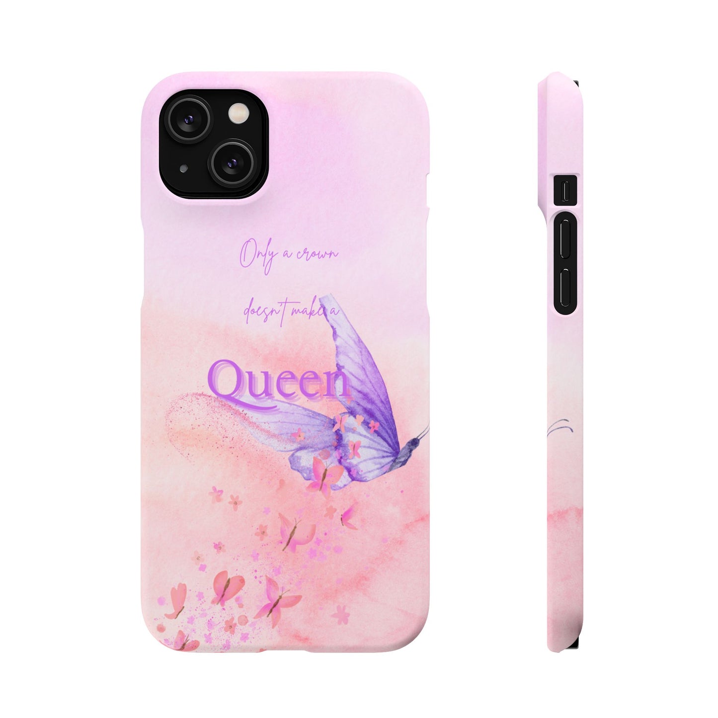 Butterfly Queen Phone Case, Floral Snap Case for Women, Dreamy Aesthetic