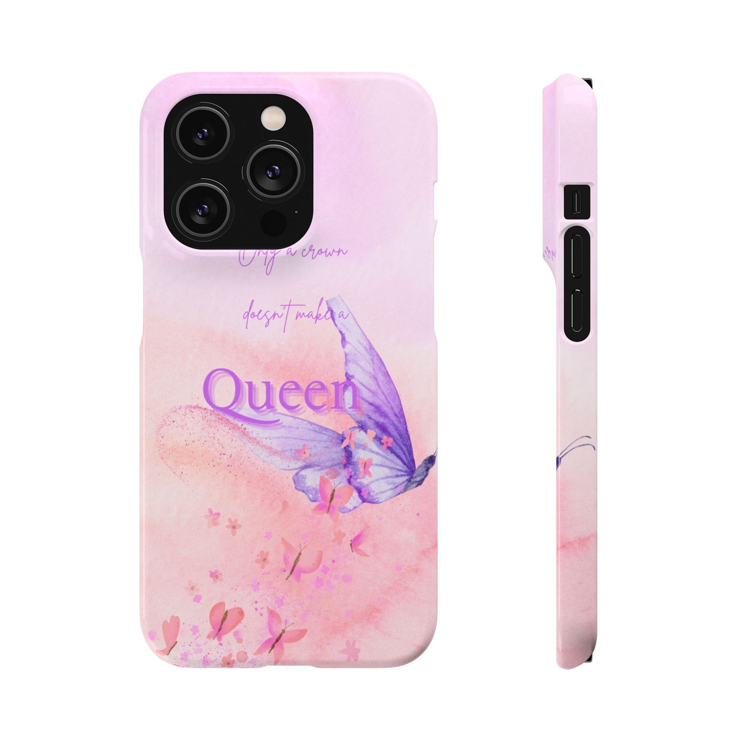 Butterfly Queen Phone Case, Floral Snap Case for Women, Dreamy Aesthetic