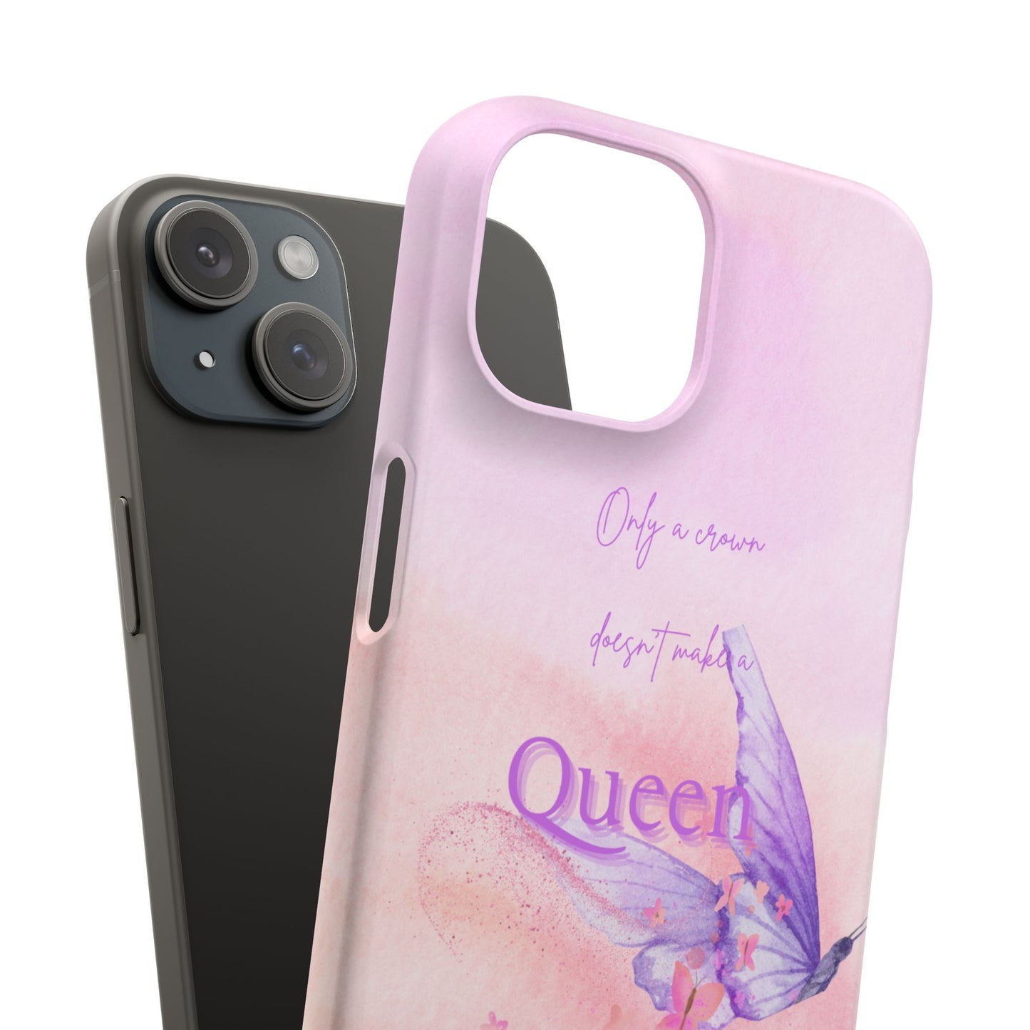 Butterfly Queen Phone Case, Floral Snap Case for Women, Dreamy Aesthetic