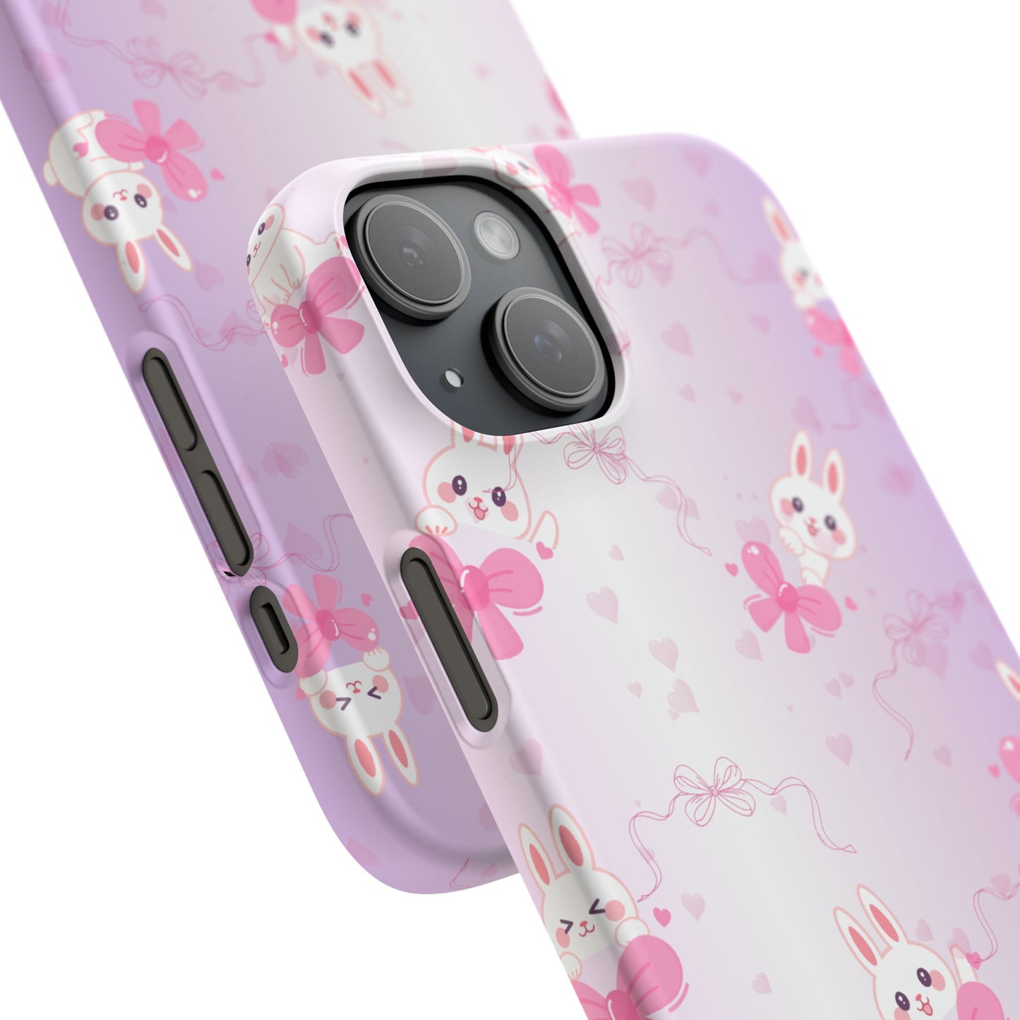 Cute Bunny Snap Cases, Pink Bunny Phone Case, Pastel Animal Phone Cover, Spring Accessories, Gift for Animal Lovers