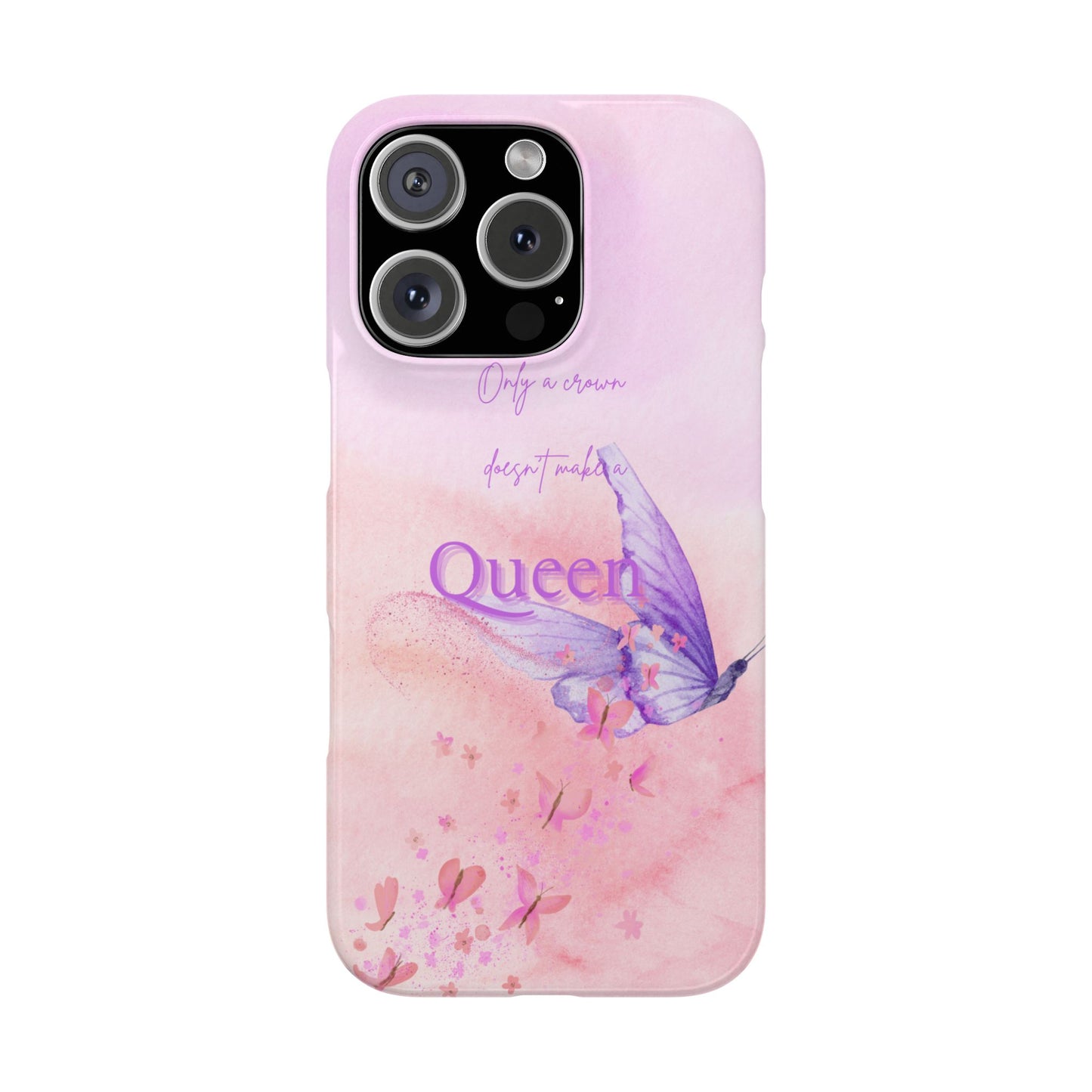 Butterfly Queen Phone Case, Floral Snap Case for Women, Dreamy Aesthetic